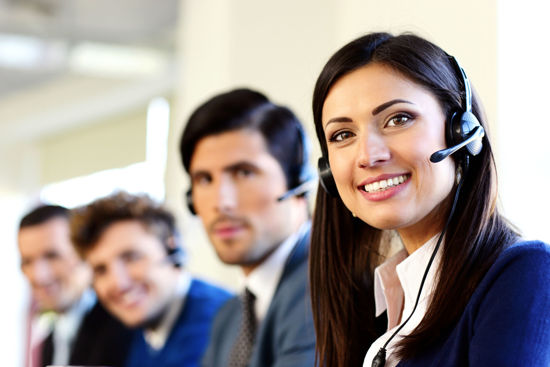 several people wearing communication headsets